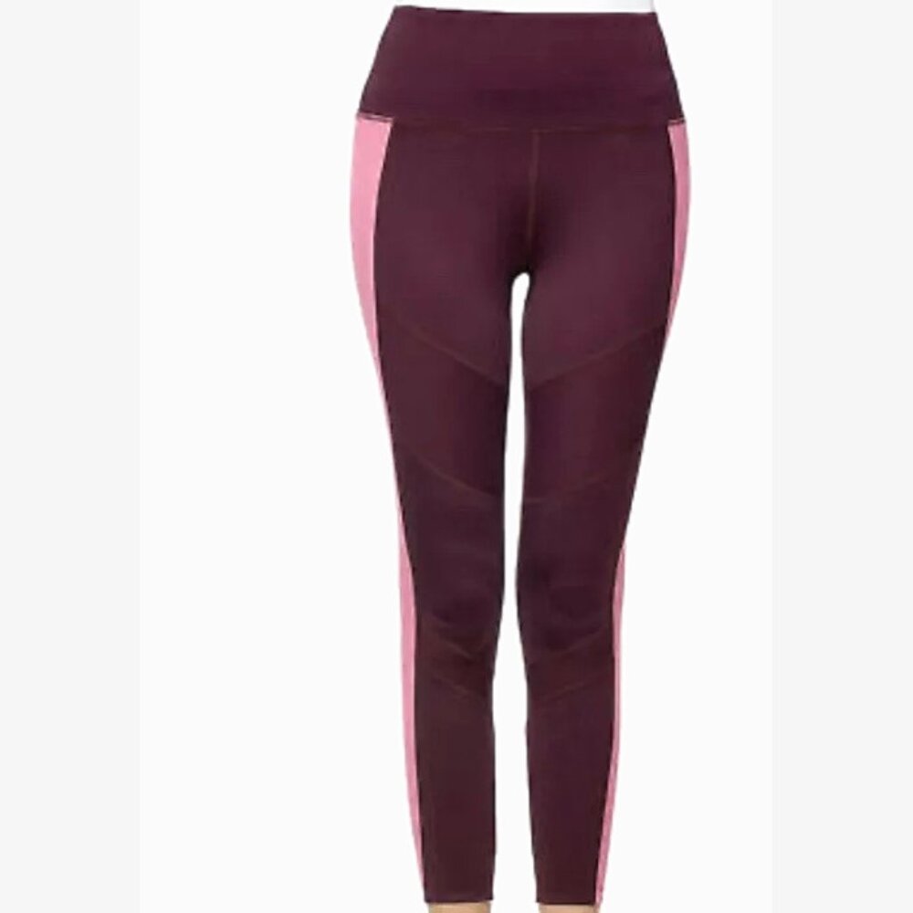 Tangerine High Rise Cropped Compression Active Rib Leggings - XL